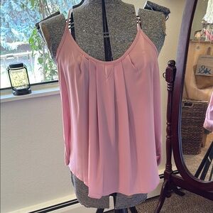 SHEIN Pink Pleated Camisole Top Relaxed Fit